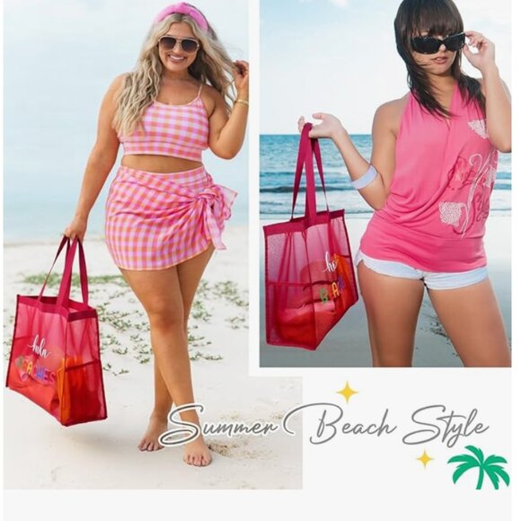 Hola Beaches Mesh Beach Tote – Lightweight, Sandproof & Spacious - Picture 4 of 6